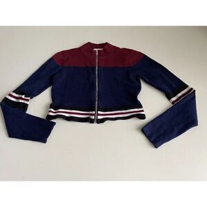 LF Seek the Label Long Sleeve Full Zip Knit Ribbed Crop Top Women’s Sz XS